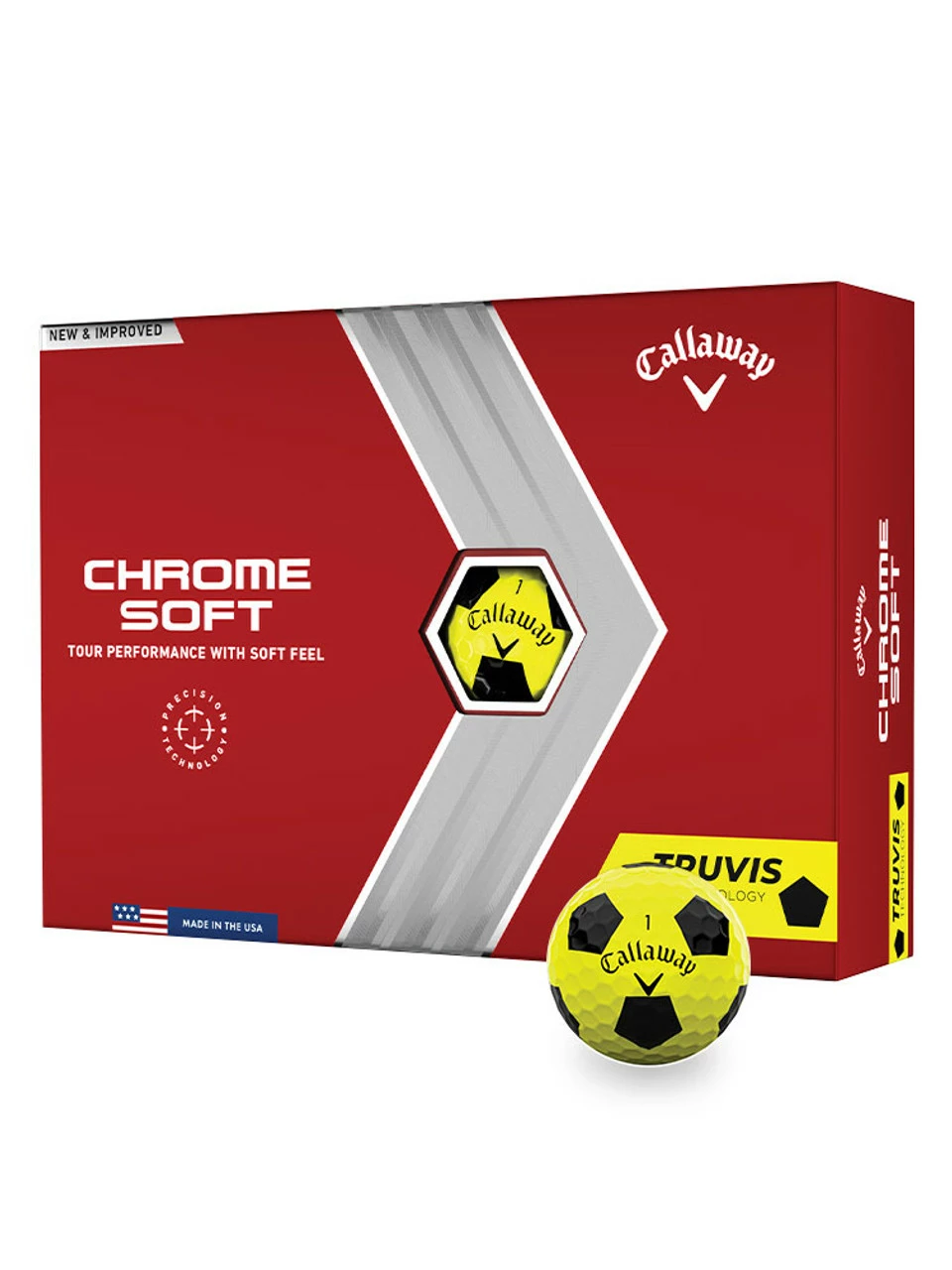 Callaway Chrome Soft Truvis Golf Balls Yellow Black